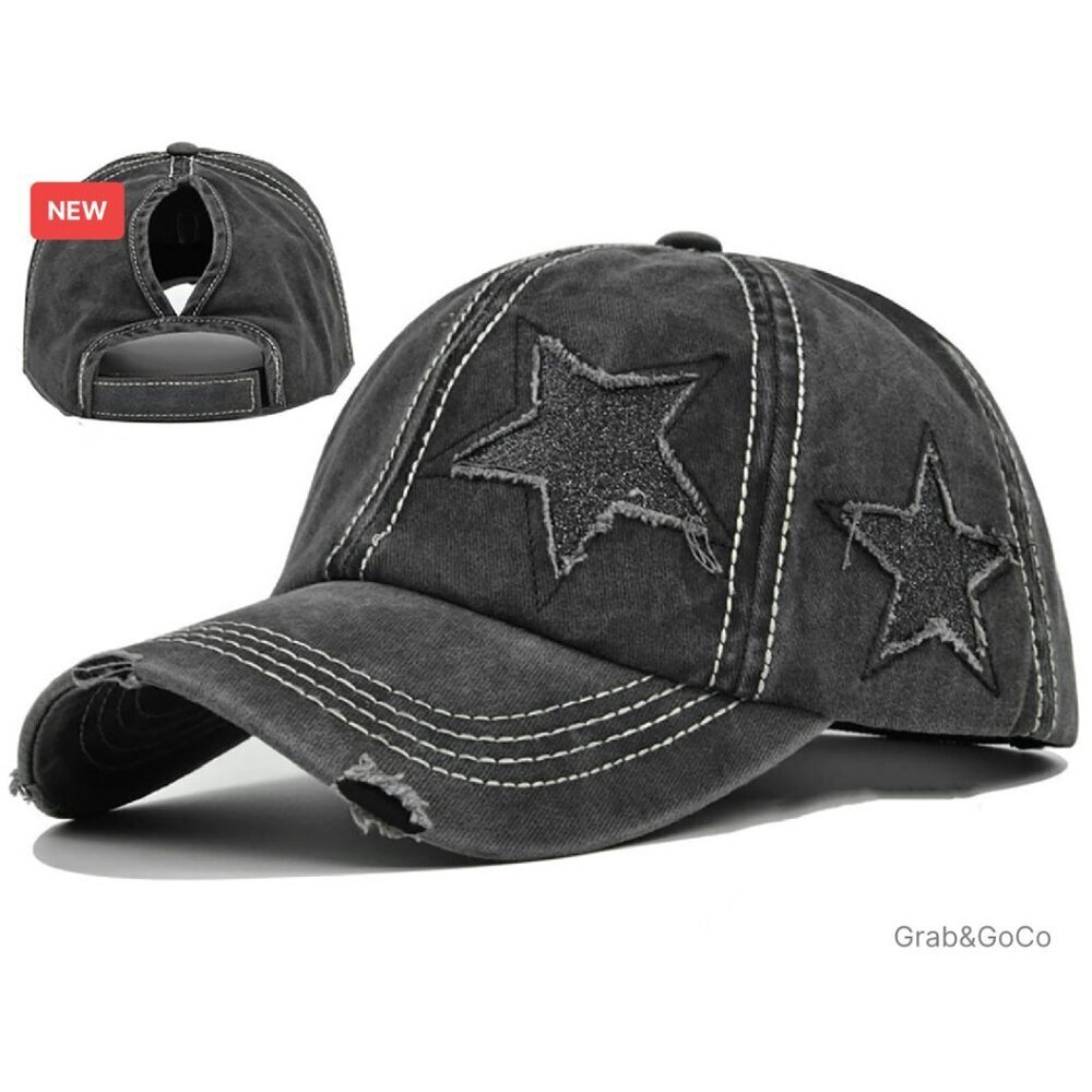 Patriotic Baseball Cap Adjustable Ponytail Trucker Hat Unisex Classic Retro